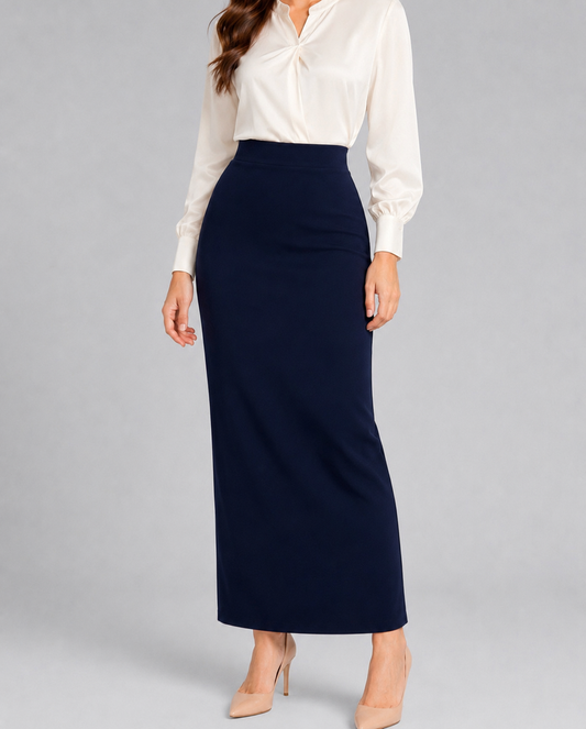 Straight Maxi Skirt | Navy