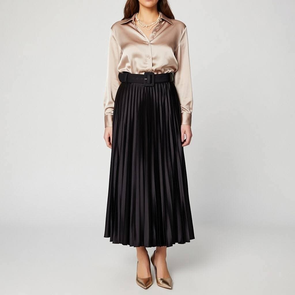 Black Pleated